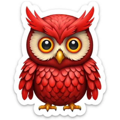 please make owl of red color sticker