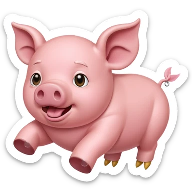 Flying pig sticker