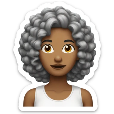 Mulher branca de cabelos cacheados  sticker
