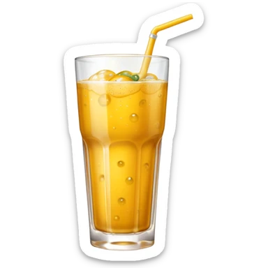 passionfruit & mango soft drink in glass sticker