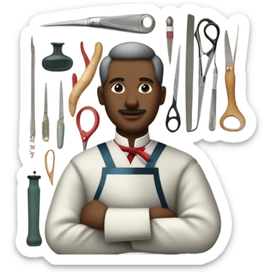 Barber surgeon with colors sticker