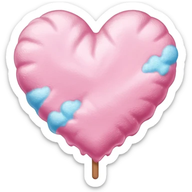Cotton Candy, Heart-Shaped Cotton Candy – soft pink heart form with sparkle  sticker