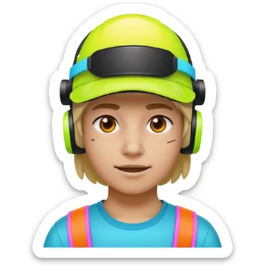 Neon Visor Gamer sticker