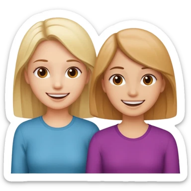 two girls practice speaking  sticker