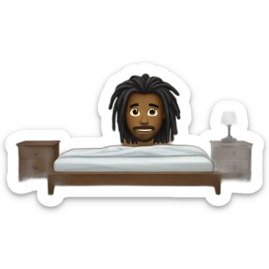 Black man dreadlock in a bedroom sticker