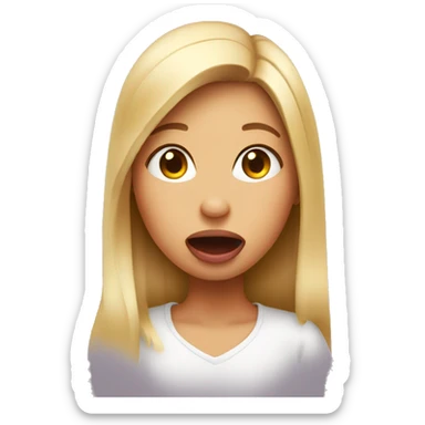 Girl sticking tongue out sticker