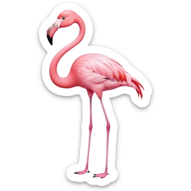 flamingo standing on one leg sticker