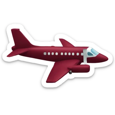 burgundy red plane travelling around the world sticker
