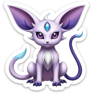 Shiny Exotic Badass Mysterious Gothic Espeon-Absol-Pokémon-Fakémon-hybrid-creature (full body) sticker