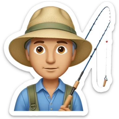 Fishing and run man sticker