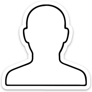 front view human contour from shoulders up, filled entirely with photo-like clouds inside, clouds similar to reference sticker