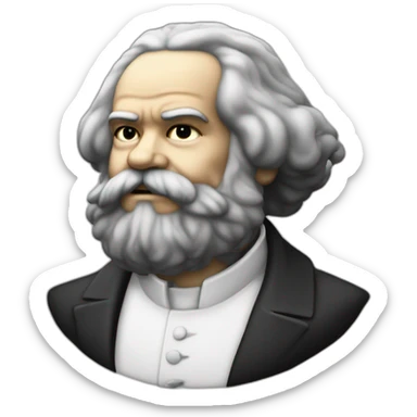 karl marx small kippah on head sticker