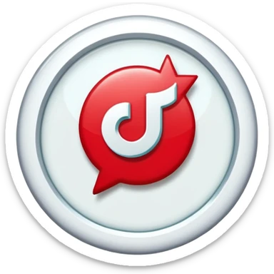 Crea la verificación de tik tok de color rojo  con un bien sticker