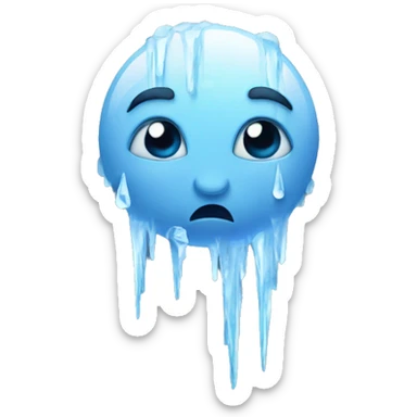 Frozen moon with icicles  sticker