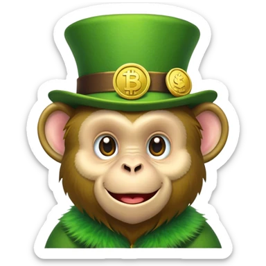 Monkey leprechaun sticker