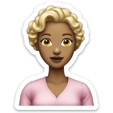 Lady doll with seen jaw sticker