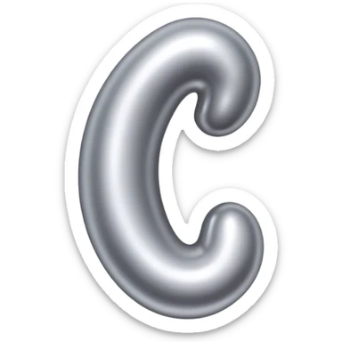 Silver metallic kidney bean sticker
