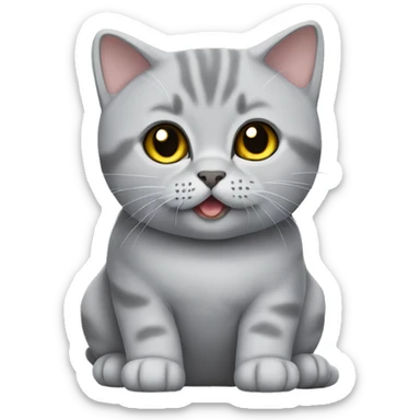 British shorthair grey cute kitty sticker