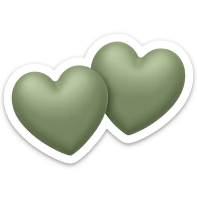 double sage green hearts sticker