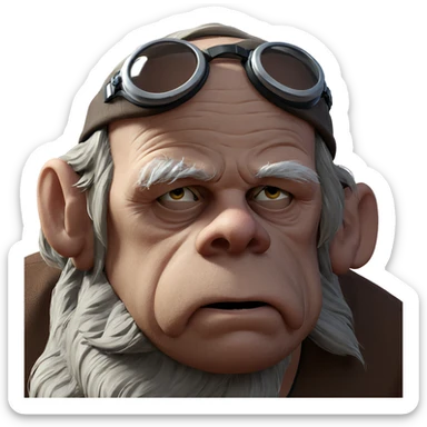 old man with goggles portrait sticker