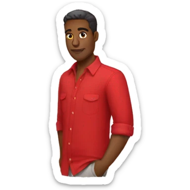 Fashionable red shirt sticker