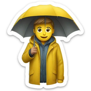 Manteau de pluie jaune sur porte manteau sticker