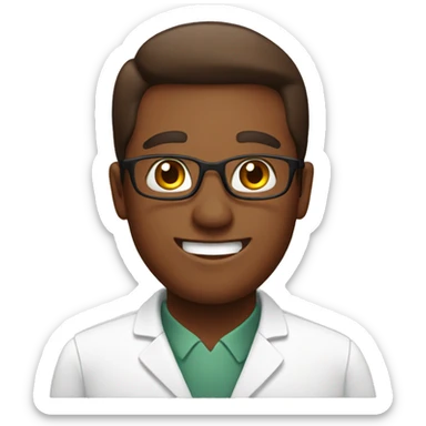 a smiling brown pharmacist  sticker