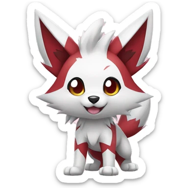 Kawaii Chibi Poochyena-Zangoose-Lycanroc-Pokémon Full Body sticker