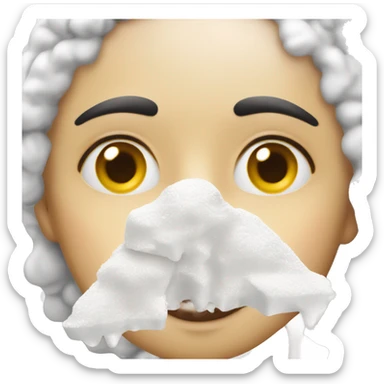Human nose sniffing powdered sugar sticker
