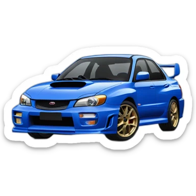Blue 2000 Subaru WRX STI sticker
