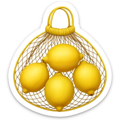 lemons on beige mesh bag sticker