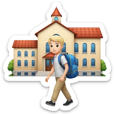 someone walking to school show school sticker