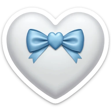 heart with a bow, white sticker