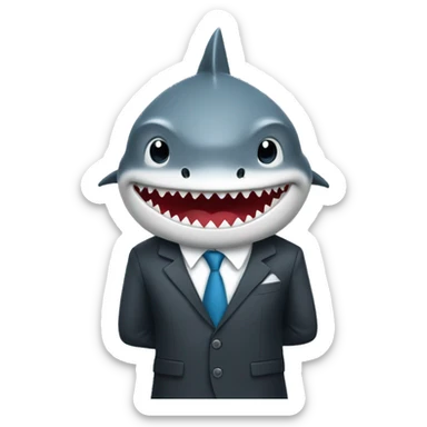 A shark in a business suit sticker