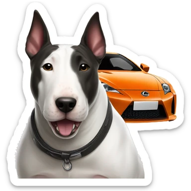 Bull terrier and Lexus Lfa sticker