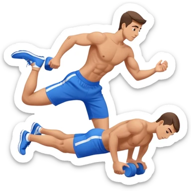 glute-bridges-exercise guy with blue shorts  sticker