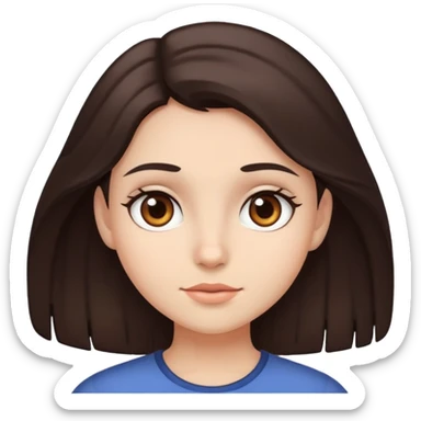 a girl with dark brown hair and brown eyes  sticker