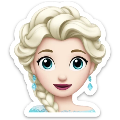 elsa frozen with pink lips sticker