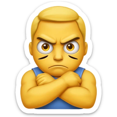 mad emoji with crossed arms sticker