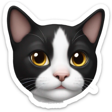 Tuxedo cat with black chin sticker
