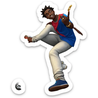 dark-skinned boy with jewelry sticker