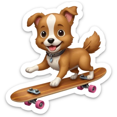 dog riding skateboard  sticker