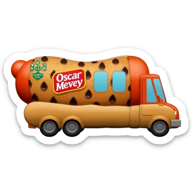Girl scout cookie truck in the shape of a cookie like the oscar mayer weiner mobile sticker