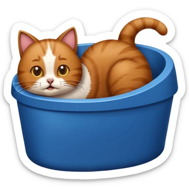 Cat pooping sticker