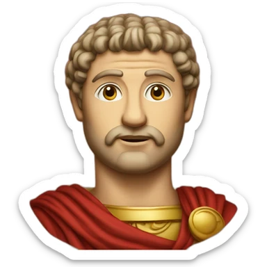 roman emperor in red clothing sticker
