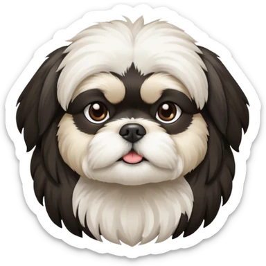 Black and white shih tzu sticker