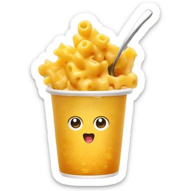 shock emoji with mac n cheese bites, tanghulu and honey calamnsi juice sticker