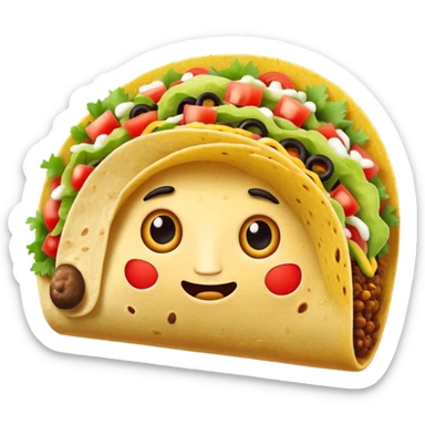 Taco with a face sticker