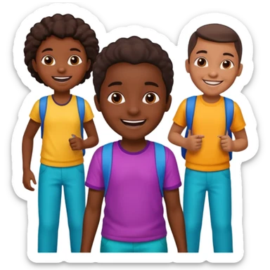 African American urban in the hoodkids playing on school playground sticker