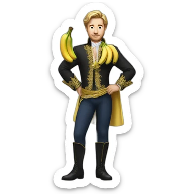 prince who has a banana above his pants sticker